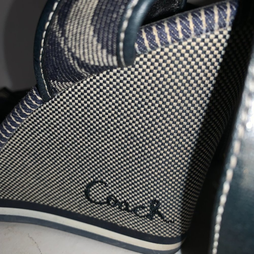 Coach Tawney Signature Wedges Womens Navy Canvas
